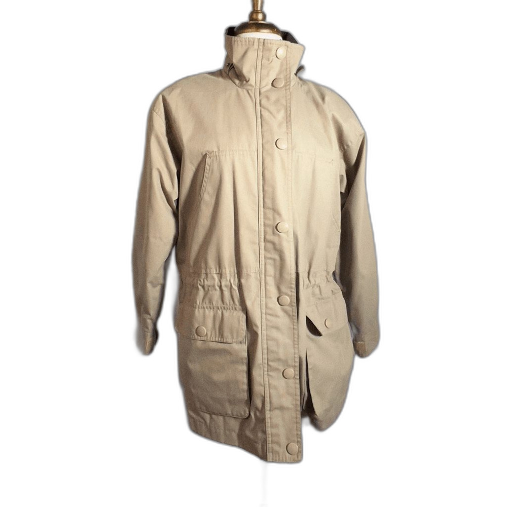 St John's Bay Coat Petite S Vintage 90's Après Ski Snow Bunny Trench Coat